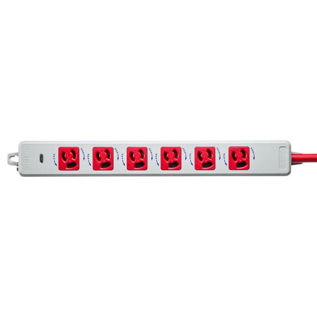 サンワサプライ 医用接地プラグ付き電源タップ 3P 6個口 レッド 1m TAP-HPM6-1R 【北海道・沖縄・離島配送不可】_7