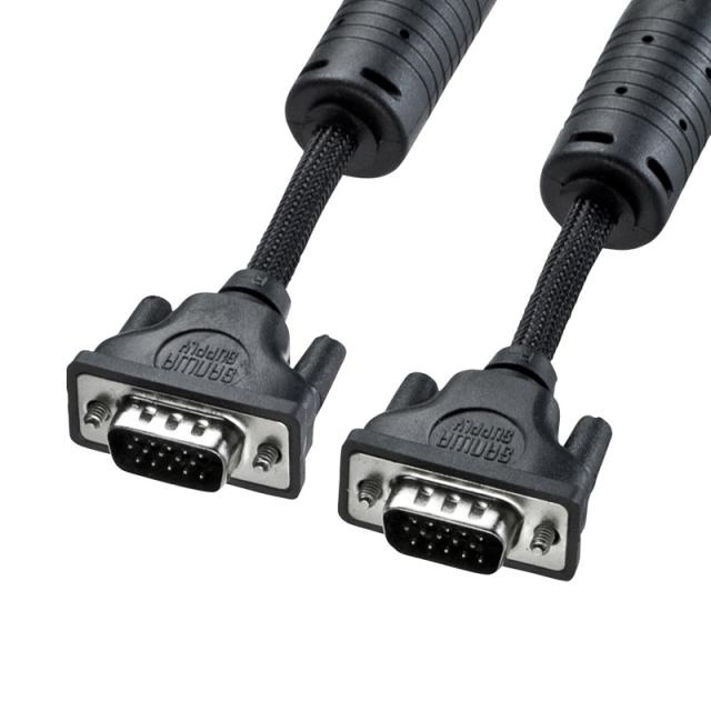 （まとめ買い）サンワサプライ ナイロンメッシュディスプレイケーブル アナログRGB 5m KC-NMV50K 〔×3〕 【北海道・沖縄・離島送りとどける不可】