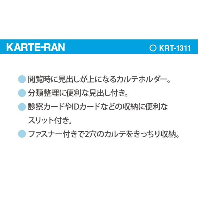 （まとめ買い）セキセイ KARTE-RAN カルテホルダー ファスナー付 上見出し A4 ヨコ置き 50枚入 KRT-1311-00 〔×3〕 【北海道・沖縄・離島配送不可】_2