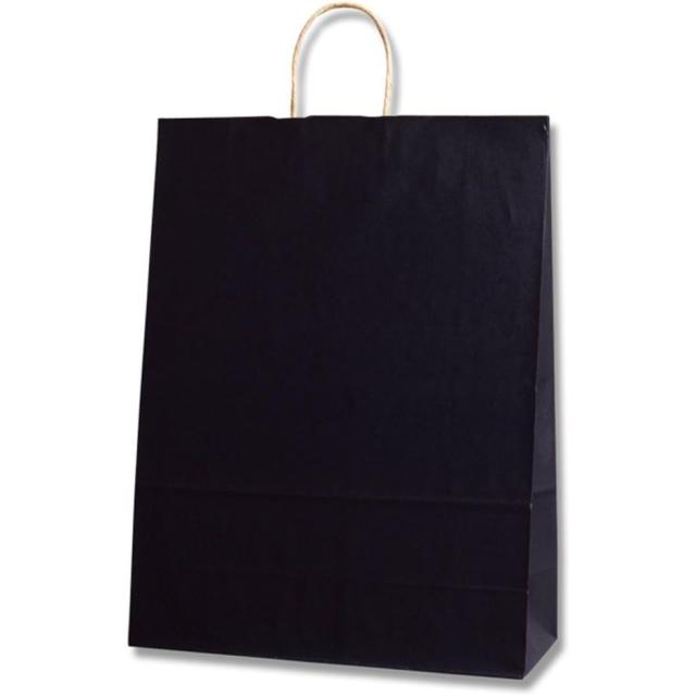 （まとめ買い）シモジマ HEIKO 手提げ紙袋 25チャームバッグ 25CB カスタムB 未晒 黒C 50枚 幅380×マチ150×高500mm 003283004 〔×3〕 【北海道・沖縄・離島配送不可】