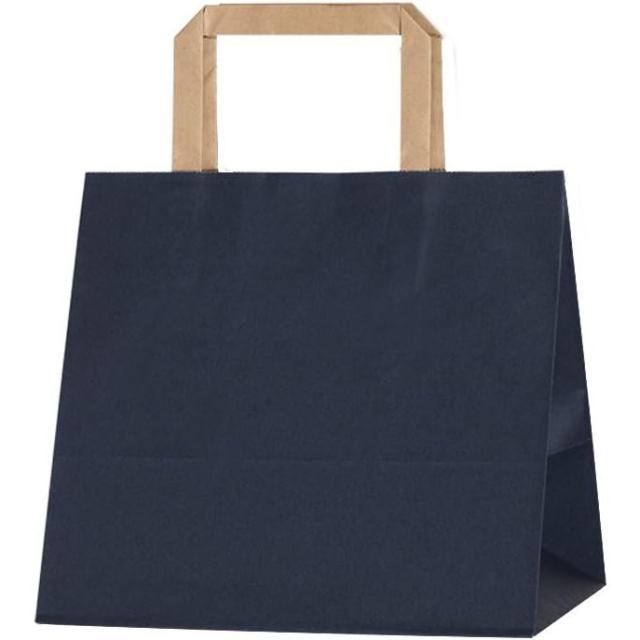 （まとめ買い）シモジマ HEIKO 手提げ紙袋 Hフラットチャームバッグ 220-1(平手) 未晒ネイビー 無地 50枚 幅220×マチ150×高210mm 003277321 〔×3〕 【北海道・沖縄・離島配送不可】