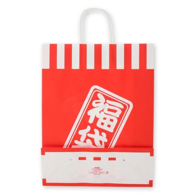 （まとめ買い）シモジマ HEIKO 手提げ紙袋 福袋 25チャームバッグ 25CB 2才 紅白 50枚 幅320×マチ115×高410mm 003221410 〔×3〕 【北海道・沖縄・離島配送不可】_2