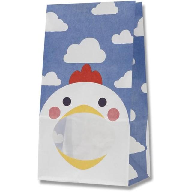 （まとめ買い）シモジマ HEIKO 紙袋 角底袋 窓付袋(内側ラミネート) パックンバッグ No.4 ニワトリ 50枚 幅130×マチ80×高235mm 004082400 〔×3〕 【北海道・沖縄・離島配送不可】
