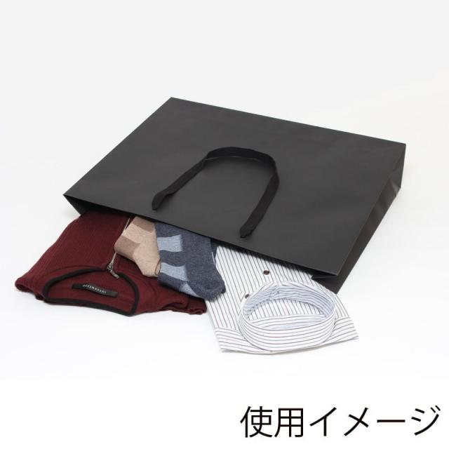 （まとめ買い）シモジマ HEIKO 手提げ紙袋 ファッションバッグ L 黒 10枚 幅520×マチ100×高420mm 006489300 〔×3〕 【北海道・沖縄・離島配送不可】_1