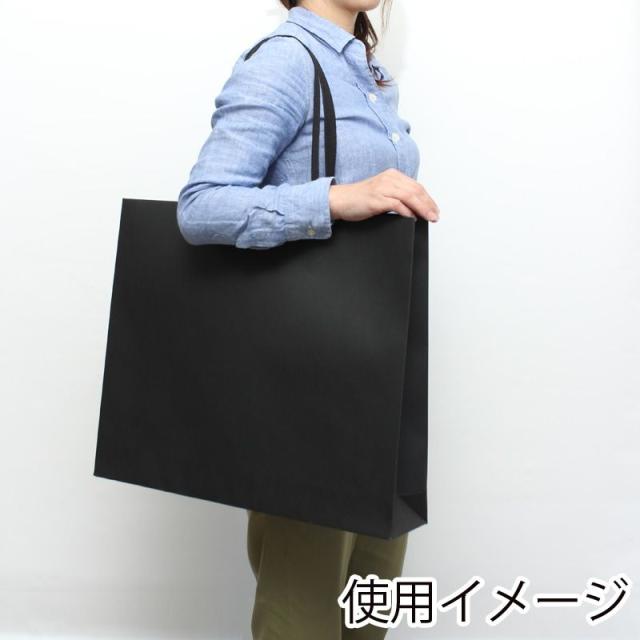 （まとめ買い）シモジマ HEIKO 手提げ紙袋 ファッションバッグ L 黒 10枚 幅520×マチ100×高420mm 006489300 〔×3〕 【北海道・沖縄・離島配送不可】_2
