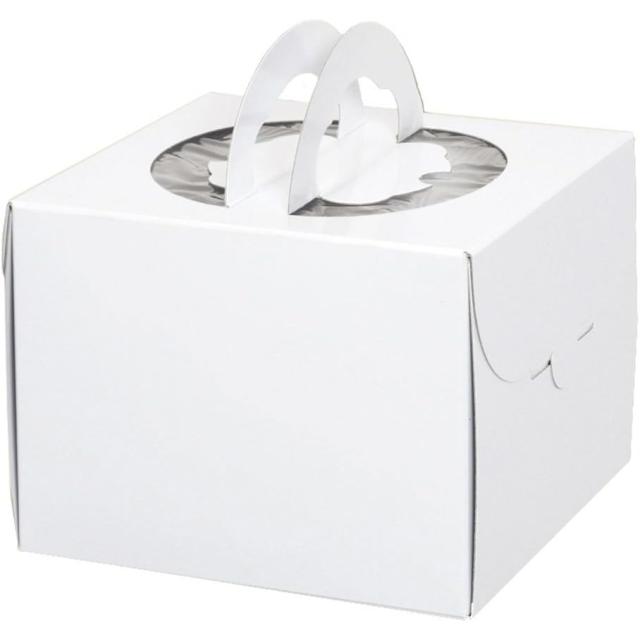 （まとめ買い）シモジマ HEIKO ホールケーキ箱 手提げデコホワイト4寸 10枚 004232300 〔×3〕 【北海道・沖縄・離島配送不可】