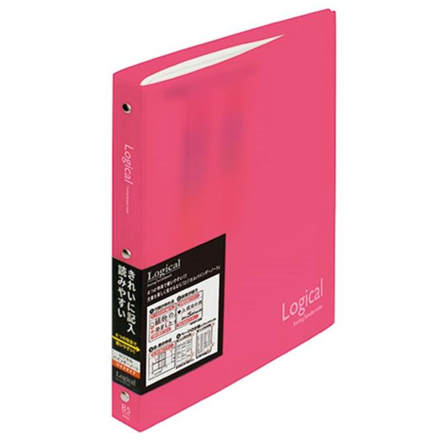 （まとめ買い）ナカバヤシ ロジカルバインダーノート ワイド B5 ピンク BN-B502A-P 〔10冊セット〕 【北海道・沖縄・離島配送不可】