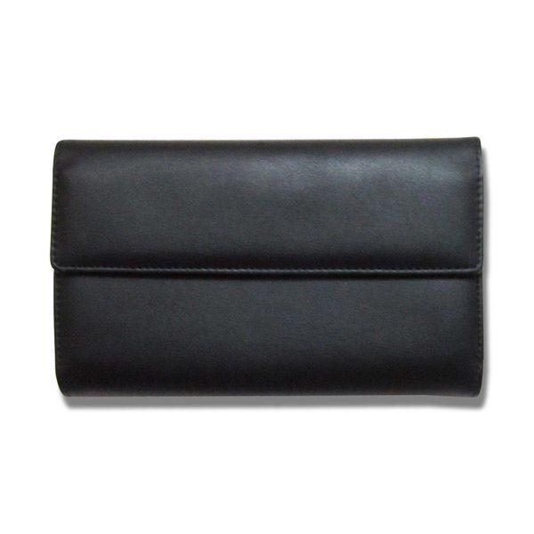 （まとめ買い）コレクト マルチケース アコーディオン式 本革調 8ポケット 通帳・手帳・パスパードなどの携帯 黒 CP-34V-BK 〔3個セット〕 【北海道・沖縄・離島配送不可】