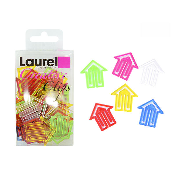 （まとめ買い）LAUREL(ローレル) クリスタルプラスチッククリップ 矢印型 30×29mm アソート 50個入 1428-96 〔×10〕 【北海道・沖縄・離島配送不可】_1