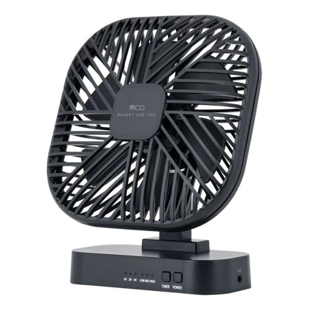 （まとめ買い）ナカバヤシ 扇風機 マグネットUSB FAN ブラック USF-22BK 〔3個セット〕 【北海道・沖縄・離島配送不可】
