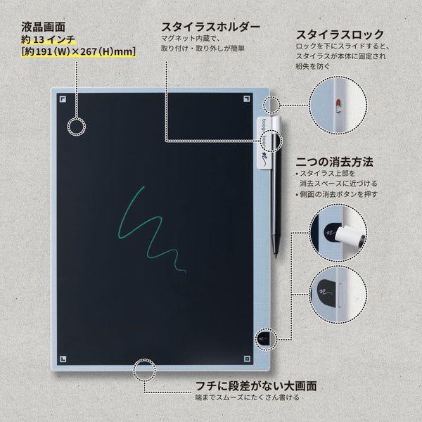キングジム ブギーボード 電子メモパッド グレー BB-19-GY 【北海道・沖縄・離島配送不可】_3