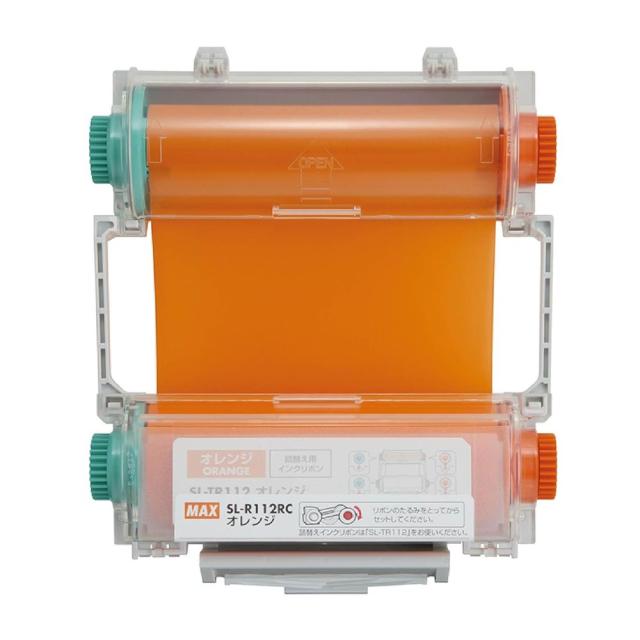 （まとめ買い）マックス ビーポップ 100タイプ用 インクリボンカセット 標準色 60m オレンジ SL-R112RCオレンジ 〔×3〕 【北海道・沖縄・離島配送不可】