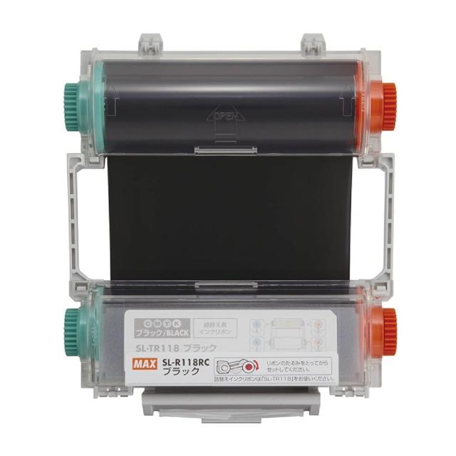 （まとめ買い）マックス ビーポップ 100タイプ用 インクリボンカセット プロセスカラー 60m ブラック SL-R118RCブラック 〔×3〕 【北海道・沖縄・離島配送不可】
