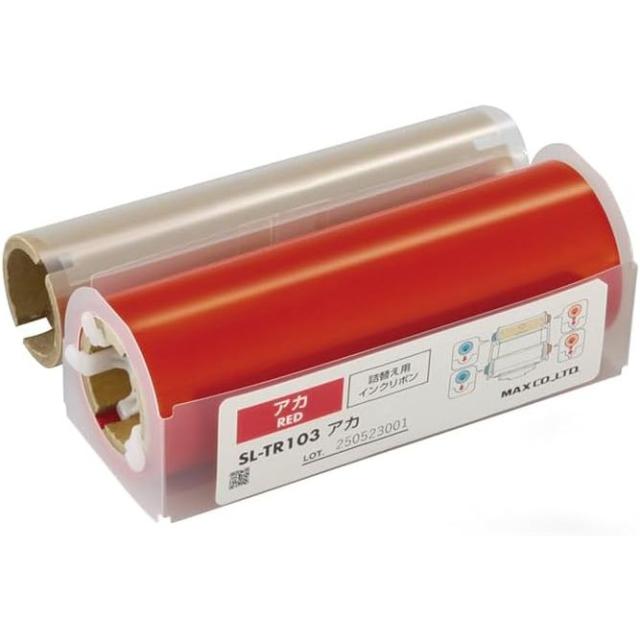 （まとめ買い）マックス ビーポップ 100タイプ用 詰替え用インクリボン 標準色 60m 赤 SL-TR103アカ 〔×3〕 【北海道・沖縄・離島配送不可】
