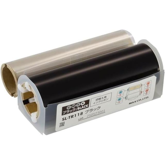 （まとめ買い）マックス ビーポップ 100タイプ用 詰替え用インクリボン プロセスカラー 60m ブラック SL-TR118ブラック 〔×3〕 【北海道・沖縄・離島配送不可】