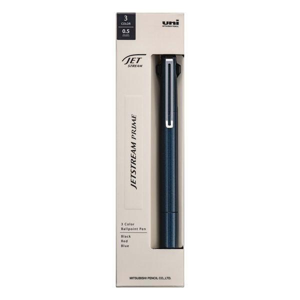（まとめ買い）三菱鉛筆 ジェットストリーム プライム 3色ボールペン 0.5mm ダークネイビー SXE3350005D.9 〔3本セット〕 【北海道・沖縄・離島配送不可】