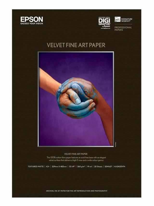 （まとめ買い）エプソン Velvet Fine Art Pape A3ノビ 20枚 KA3N20VFA 〔3冊セット〕