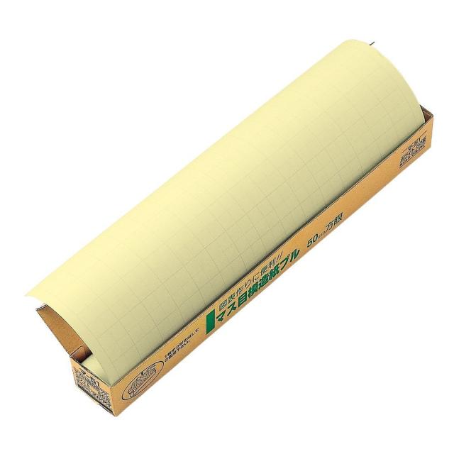 （まとめ買い）マルアイ マス目模造紙 プルタイプ クリーム 50枚 マ-51C 〔×3〕 【北海道・沖縄・離島配送不可】