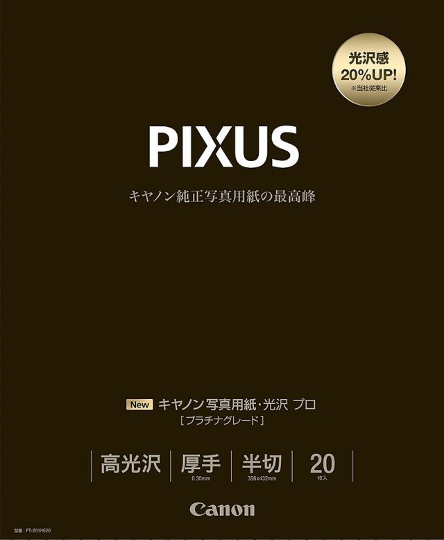 （まとめ買い）キヤノン 写真用紙 光沢 プロ プラチナグレード 半切 20枚 PT-201HG20 〔3冊セット〕