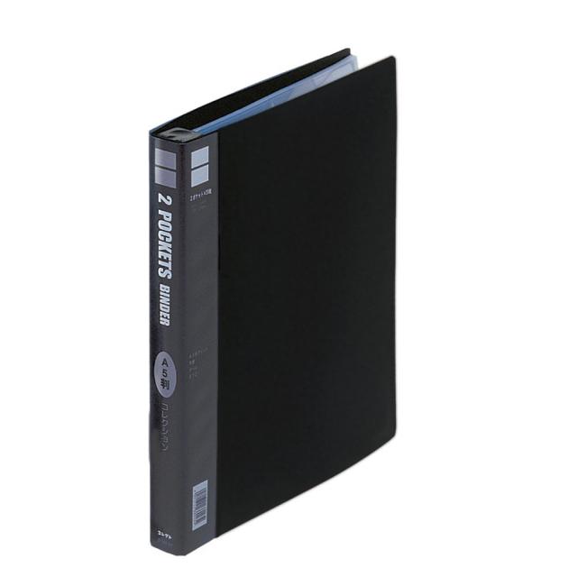 （まとめ買い）コレクト 4ポケットバインダーブラック(厚型) 30穴 2列2段 S-3422-BK 〔3冊セット〕 【北海道・沖縄・離島配送不可】