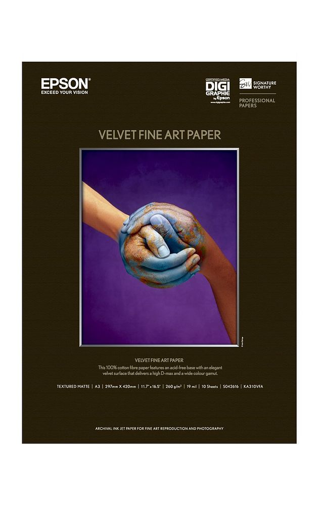 （まとめ買い）エプソン Velvet Fine Art Paper A3 10枚 KA310VFA 〔3冊セット〕 【北海道・沖縄・離島配送不可】