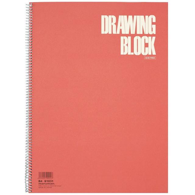 （まとめ買い）マルマン スケッチブック スクールスケッチブック B4 画用紙厚口 17枚 レッド S1031-01 〔10冊セット〕 【北海道・沖縄・離島配送不可】