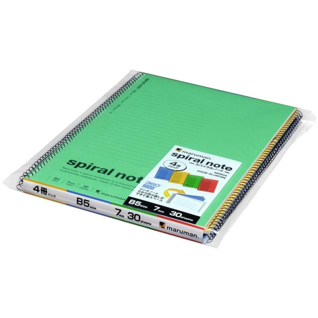（まとめ買い）マルマン スパイラルノート B5 7mm横罫 30枚 4冊パック N550A 〔40冊セット〕の通販は