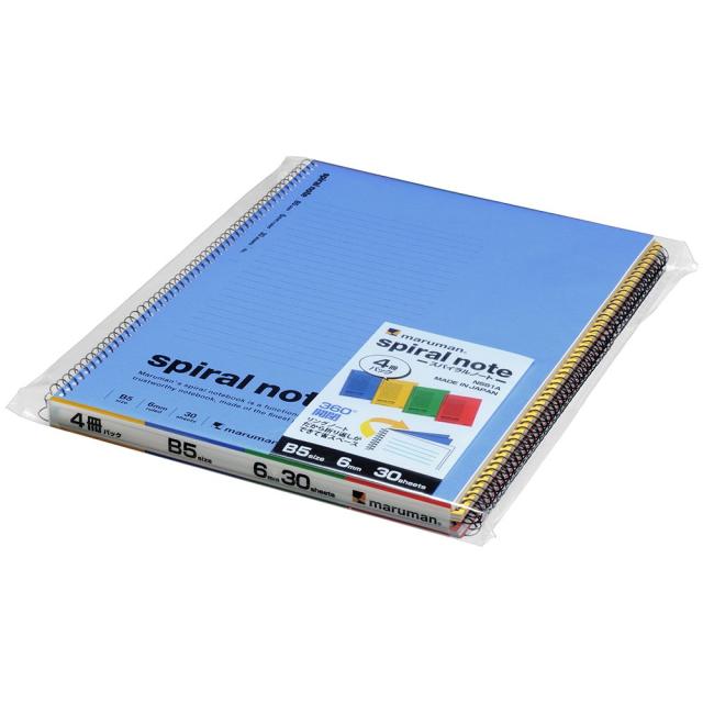 （まとめ買い）マルマン スパイラルノート B5 6mm横罫 30枚 4冊パック N551A 〔40冊セット〕 【北海道・沖縄・離島配送不可】_1