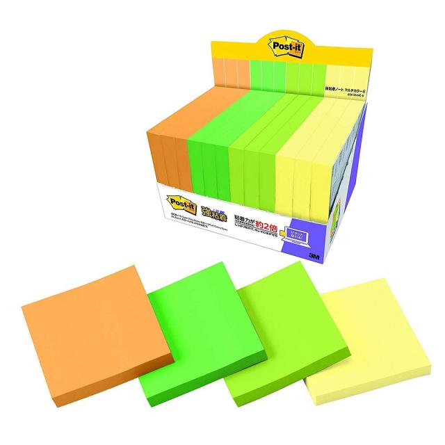 （まとめ買い）スリーエム ポストイット 強粘着ノート マルチカラー6 増量パック 75×75mm 90枚×12パッド 6541SS-MC-6 〔×3〕の通販は 7,703円