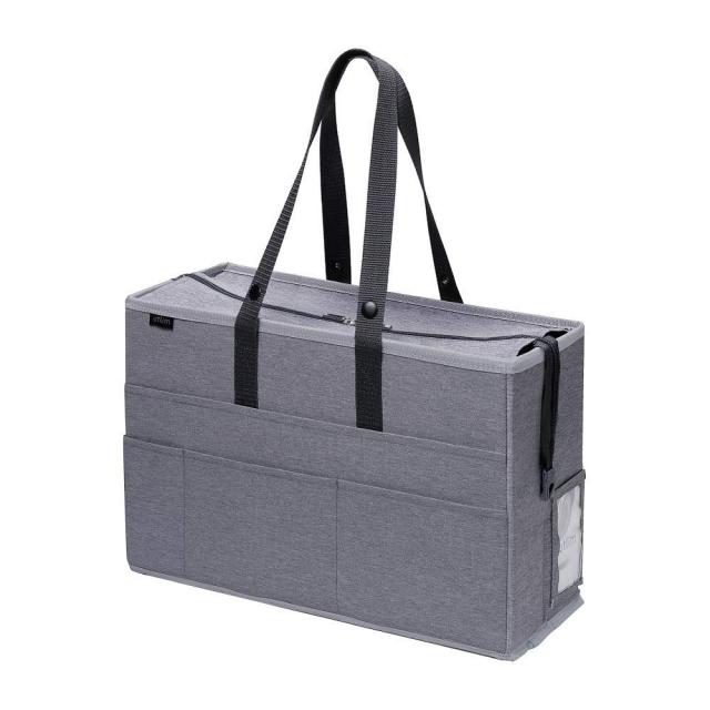 （まとめ買い）ソニック フタ付キャビネットバッグ ユートリム ノートPC対応 グレー UT-1091-GL 〔3個セット〕 【北海道・沖縄・離島配送不可】