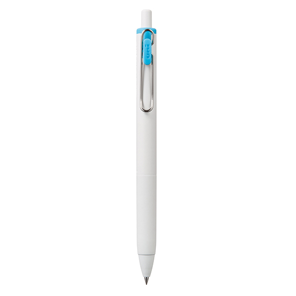 （まとめ買い）三菱鉛筆 ゲルインクボールペン ユニボールワン 0.38mm スカイブルー UMNS38.48 〔10本セット〕 【北海道・沖縄・離島配送不可】