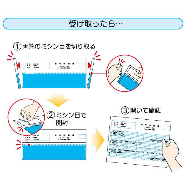 ヒサゴ プリンタ帳票 給与明細書 密封式 A4タテ 2面 350枚 GB1172TN