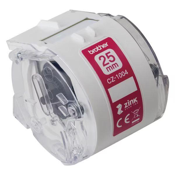 （まとめ買い）ブラザー 感熱フルカラーラベルプリンター用ロールカセット 幅25mm×長さ5m CZ-1004 〔3個セット〕 【北海道・沖縄・離島配送不可】