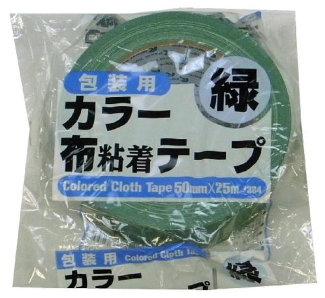 リンレイ 布カラーテープ #384布カラー （緑）サイズ50X25m 〔まとめ買い30巻セット〕の通販は 9,317円