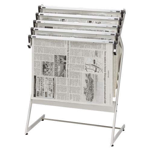 クラウン 新聞架(スチール製)5段タイプ CR-SN551-W 00023212の通販は