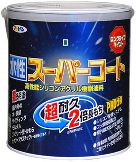 （まとめ買い）アサヒペン えの具 水溶性百貨店厚地の外套 水溶性多役立つこと 大海原青味 1.6L 〔3缶仕かける〕 【北海道・沖縄・離島送りとどける不可】