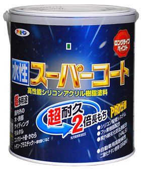 （まとめ買い）アサヒペン えの具 水溶性百貨店厚地の外套 水溶性多役立つこと 銀黒 1.6L 〔3缶仕かける〕 【北海道・沖縄・離島送りとどける不可】