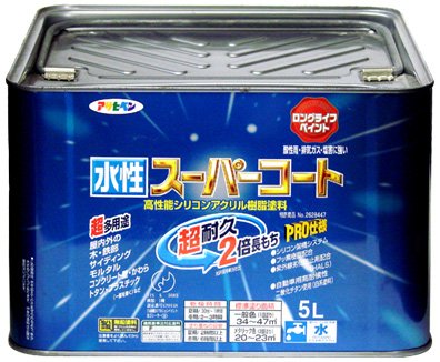 （まとめ買い）アサヒペン ペンキ 水性スーパーコート 水性多用途 アイボリー 5L 〔3缶セット〕 【北海道・沖縄・離島配送不可】