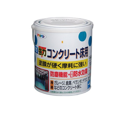 （まとめ買い）アサヒペン 水性強力コンクリート床用 ダークグリーン 1.6L 〔3缶セット〕 【北海道・沖縄・離島配送不可】