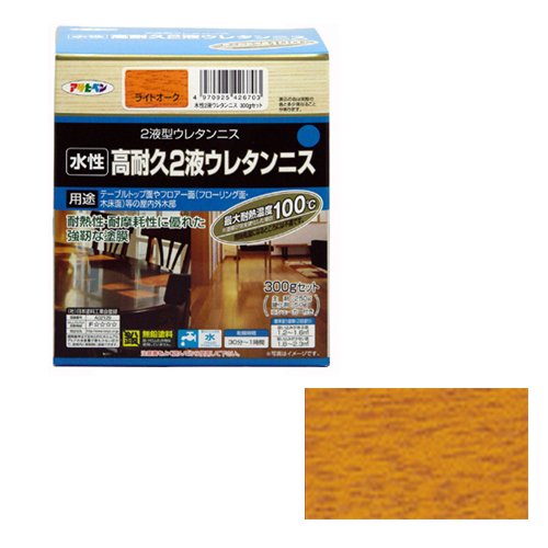（まとめ買い）アサヒペン 水性高耐久2液ウレタンニス ライトオーク 300gセット 〔×3〕 【北海道・沖縄・離島配送不可】