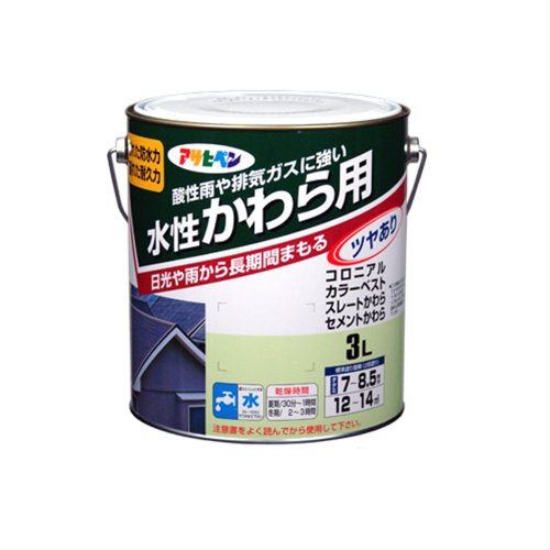 （まとめ買い）アサヒペン 水性かわら用 スレートブラック 3L 〔3缶セット〕 【北海道・沖縄・離島配送不可】