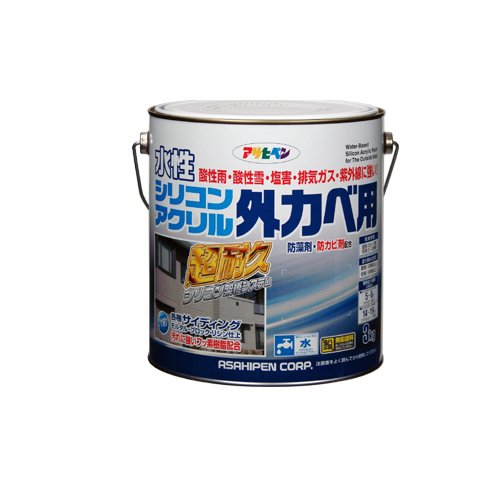 （まとめ買い）アサヒペン 水性シリコンアクリル外かべ用 ホワイト 3kg 〔3缶セット〕の通販は