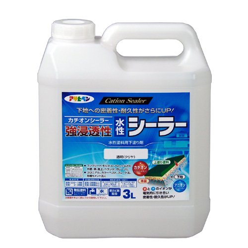 （まとめ買い）アサヒペン 強浸透性水性シーラー 透明(クリヤ) 3L 〔×3〕 【北海道・沖縄・離島配送不可】