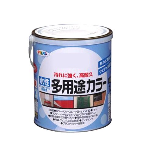 （まとめ買い）アサヒペン 水性多用途カラー 1.6L ソフトグレー 〔3缶セット〕 【北海道・沖縄・離島配送不可】