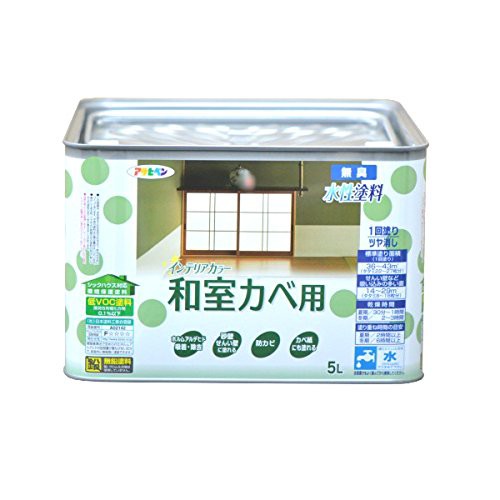 （まとめ買い）アサヒペン NEW水性インテリアカラー 和室カベ用 5L 宇治色 〔3缶セット〕の通販は