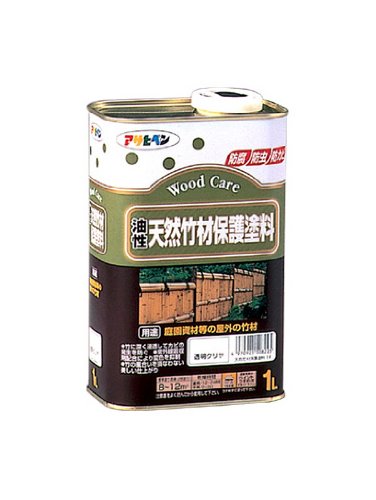 （まとめ買い）アサヒペン 油性天然竹材保護塗料 1L 透明(クリヤ) 〔3缶セット〕 【北海道・沖縄・離島配送不可】
