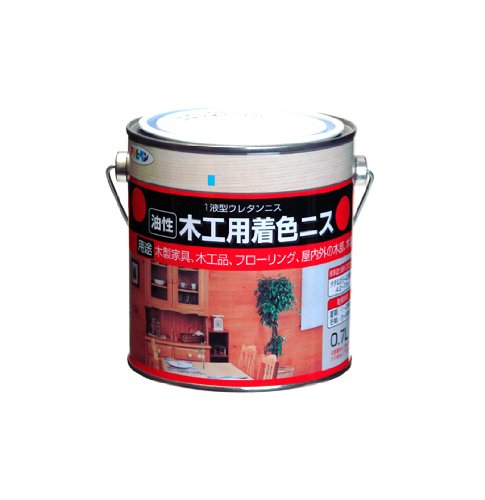 （まとめ買い）アサヒペン 油性大工仕事用染めつけるニス 0.7L まっ黒いオーク材 〔3缶仕かける〕 【北海道・沖縄・離島送りとどける不可】