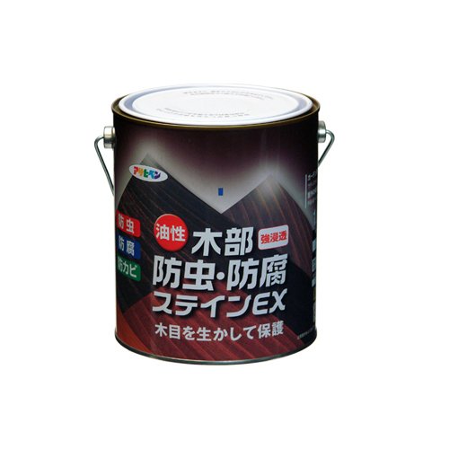 （まとめ買い）アサヒペン 油性木部防虫・防腐ステインEX 1.6L ダークオーク 〔3缶セット〕 【北海道・沖縄・離島配送不可】