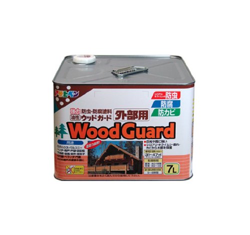 （まとめ買い）アサヒペン 油性ウッドガード 外部用 7L クリヤ 01 〔3缶セット〕 【北海道・沖縄・離島配送不可】