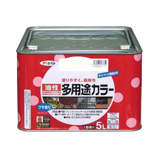 （まとめ買い）アサヒペン 油性多用途カラー 5L アイボリー 〔3缶セット〕